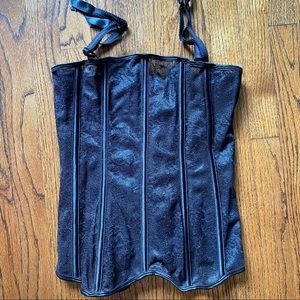 Black lace corset with thong